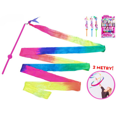 Gymnastická stuha 200 cm barevná Glamour