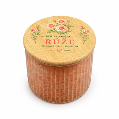 Koupelová sůl 690 g ve skle - Růže