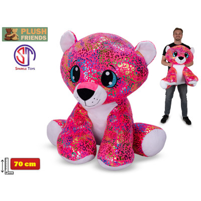 Plyšový leopard Rainbow Star Sparkle sedící 70 cm