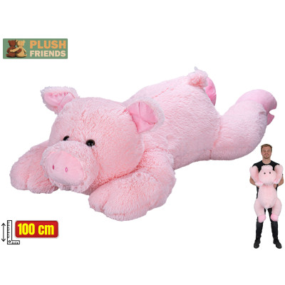 Mega plyšové prase ležící 100 cm
