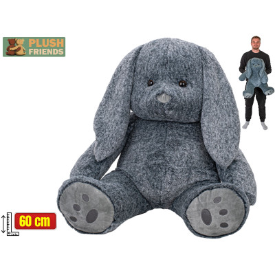 Plyšový Králík šedý sedící 60 cm