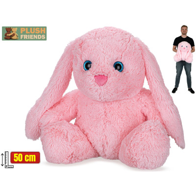 Plyšový Králík růžový sedící 50 cm