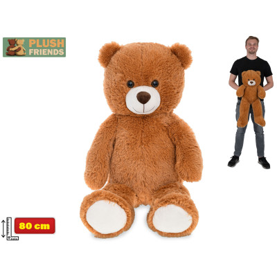 Plyšový Medvěd tmavě hnědý 80 cm
