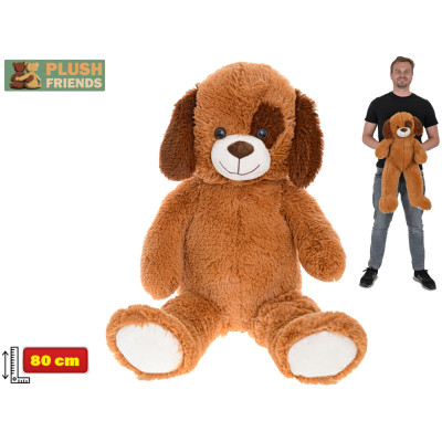 Plyšový Pes tmavě hnědý 80 cm