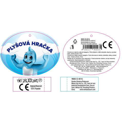 Plyšový pták Modropláštník stojící 11 cm ~ 2