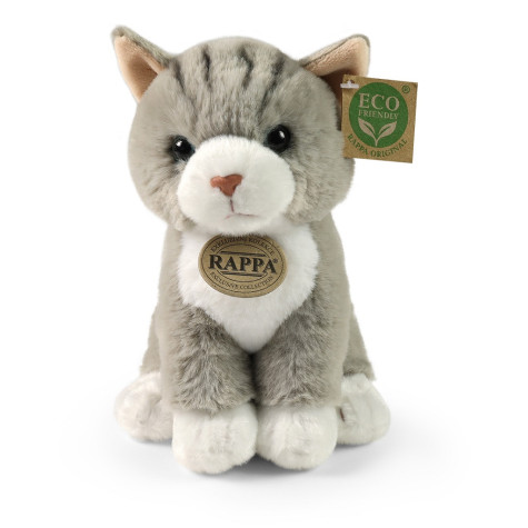 Rappa Plyšová kočka sedící šedá 23 cm SOFT ECO-FRIENDLY ~ 2
