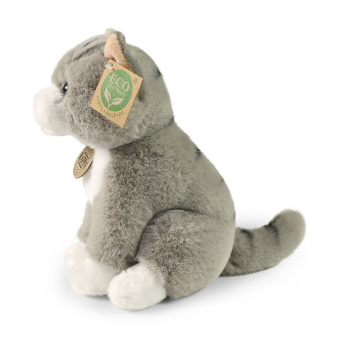Rappa Plyšová kočka sedící šedá 23 cm SOFT ECO-FRIENDLY ~ 3