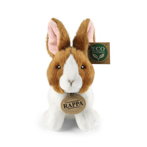 Rappa Plyšový králík bílo-hnědý sedící 16 cm ECO-FRIENDLY ~ 4