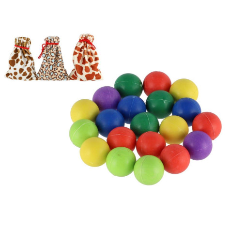 Kuličky cvrnkací nerozbitné barevné 20ks 1,5 cm v látkovém pytlíčku ~ 1