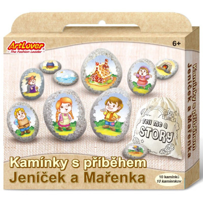 Malování na oblázky/kameny s příběhem - Jeníček a Mařenka