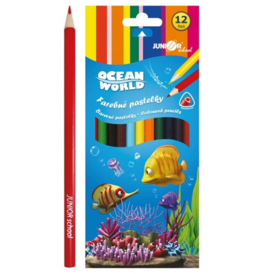 Pastelky barevné Ocean World trojhranné 12 ks