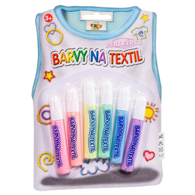 Barvy na textil perleťové 6ks