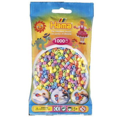 Hama Zažehlovací korálky Midi pastelové barvy 1000ks v sáčku