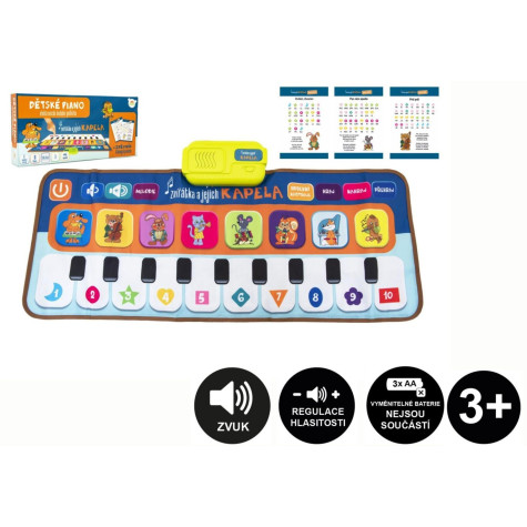 Teddies Elektronická hrací podložka pianko - Zvířátka a jejich kapela ~ 6