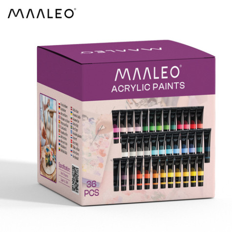 Akrylové barvy v tubě 20ml sada 36 ks Maaleo 27867 ~ 7