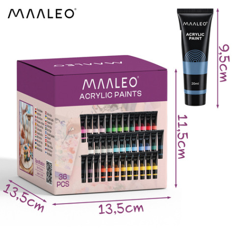Akrylové barvy v tubě 20ml sada 36 ks Maaleo 27867 ~ 8