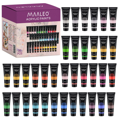 Akrylové barvy v tubě 20ml sada 36 ks Maaleo 27867