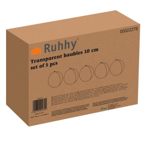 Čiré vánoční ozdoby 10 cm plnitelné 5 ks Ruhhy 22276 ~ 9