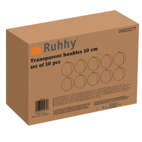 Čiré vánoční ozdoby 10 cm plnitelné 10 ks Ruhhy 22277 ~ 8