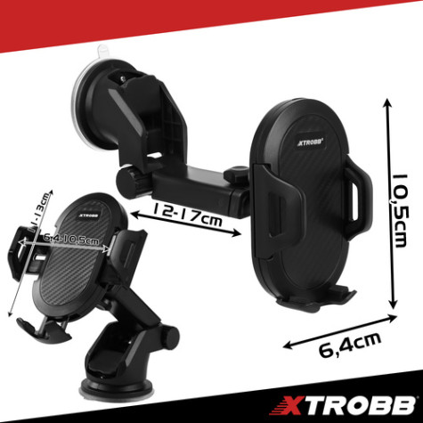 Držák na telefon do auta s přísavkou černý Xtrobb 28476 ~ 8