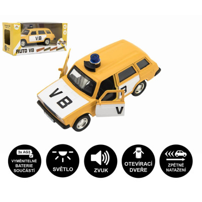 Teddies Policejní auto VB combi 11,5 cm na zpětné natažení se zvukem