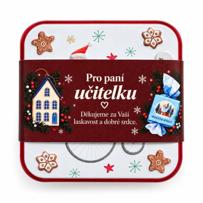 Vánoční plechový box XS - Pro paní učitelku