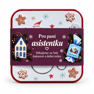 Vánoční plechový box XS - Pro paní asistentku