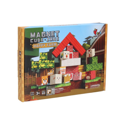 Stavebnice Magnet Cube Zone - Happy Farm 80 dílků