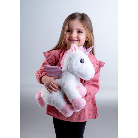 Teddies Svítící plyšový Snílek 38 cm Jednorožec s křídly ~ 5