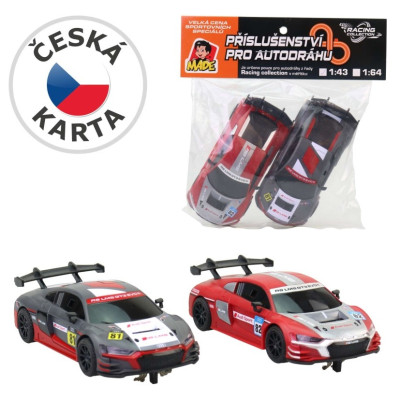 MaDe Náhradní autíčka Audi k autodráze 2 ks červené/černé 2 ks 1:43