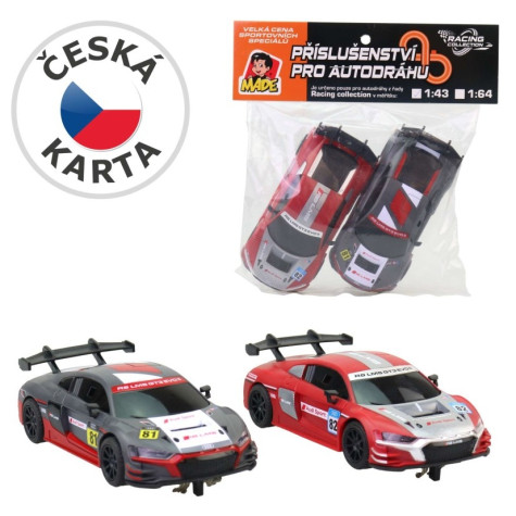 MaDe Náhradní autíčka Audi k autodráze 2 ks červené/černé 2 ks 1:43 ~ 1