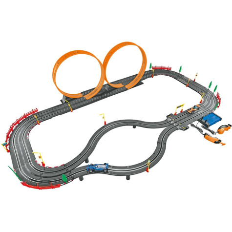 MaDe Autodráha Formule 750 cm se 2 lopingy a počítadlem kol, 2 auta 1:43 ~ 3