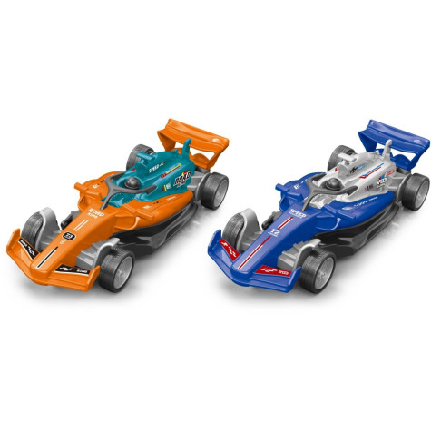 MaDe Autodráha Formule 750 cm se 2 lopingy a počítadlem kol, 2 auta 1:43 ~ 4