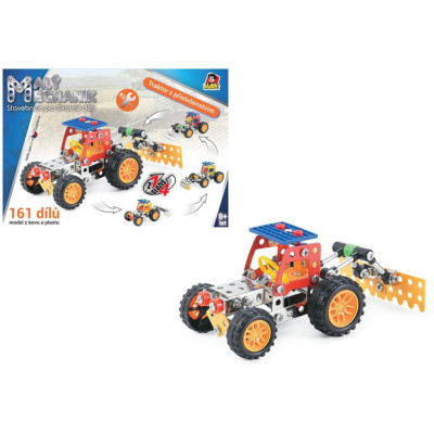 MaDe Malý mechanik - Traktor s příslušenstvím 4v1 161 ks