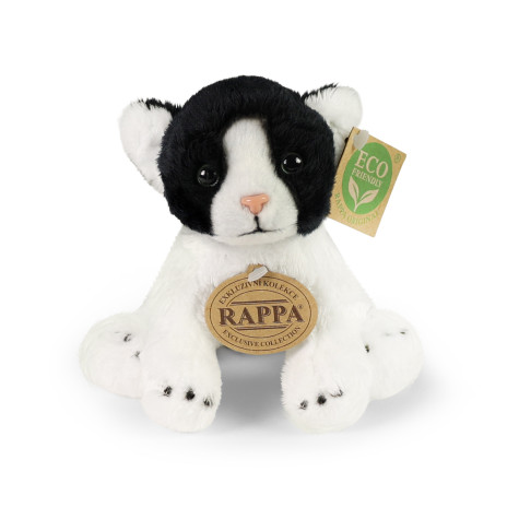 Rappa Plyšová kočka černo-bílá sedící 14 cm ECO-FRIENDLY ~ 2