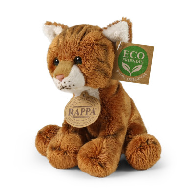 Rappa Plyšová kočka rezavá sedící 14 cm ECO-FRIENDLY