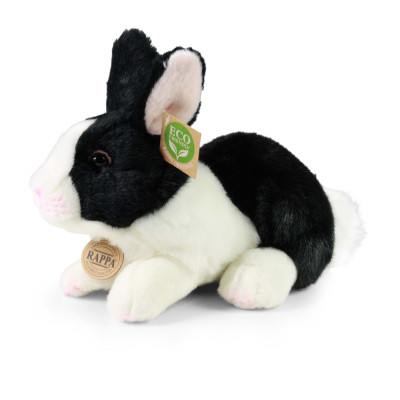 Rappa Plyšový králík bílo-černý 23 cm ECO-FRIENDLY