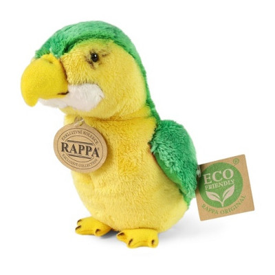 Rappa Plyšový papoušek zelený 15 cm ECO-FRIENDLY