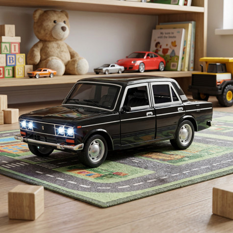 Rappa Osobní auto černé se světlem a zvukem 1:24 18 cm ~ 3