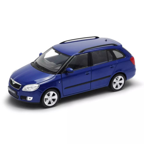 Welly Škoda Fabia Combi II 2009 modrá kovový model auta 1:24 ~ 1