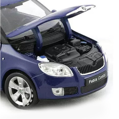 Welly Škoda Fabia Combi II 2009 modrá kovový model auta 1:24 ~ 5
