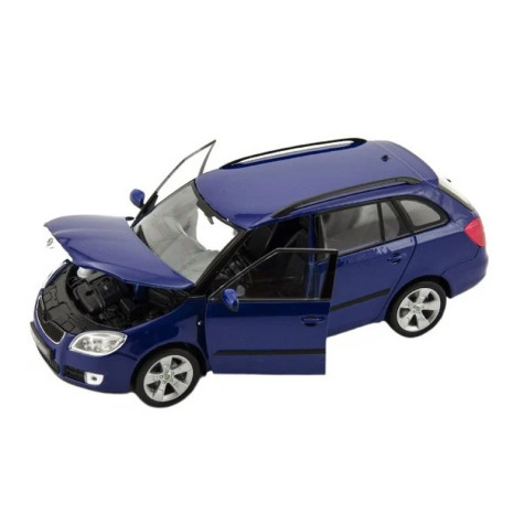 Welly Škoda Fabia Combi II 2009 modrá kovový model auta 1:24 ~ 6