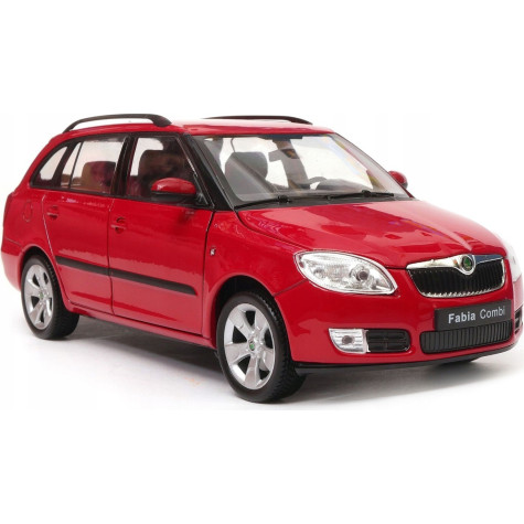 Welly Škoda Fabia Combi II 2009 červená kovový model auta 1:24 ~ 1