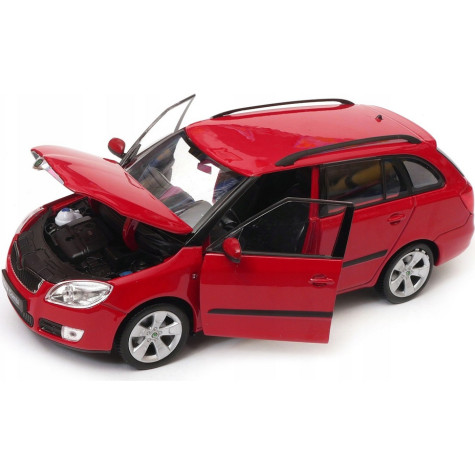Welly Škoda Fabia Combi II 2009 červená kovový model auta 1:24 ~ 3