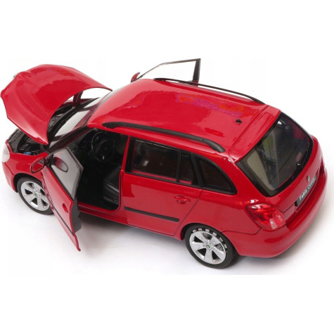 Welly Škoda Fabia Combi II 2009 červená kovový model auta 1:24 ~ 4