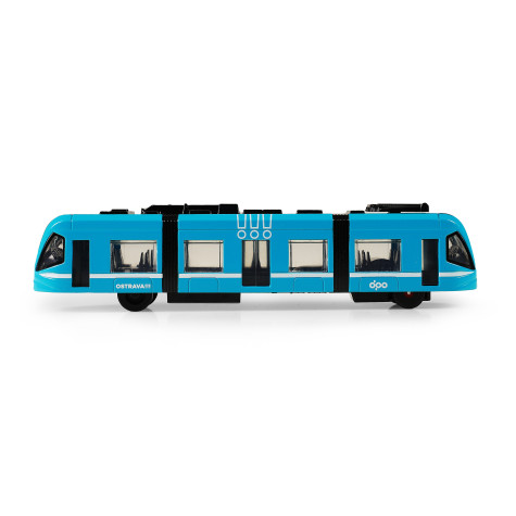 Rappa Moderní tramvaj DPO Ostrava modrá kovová na zpětný chod 23 cm ~ 3