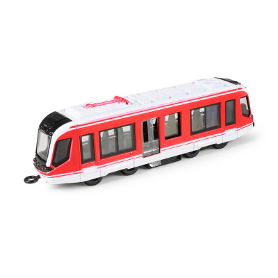 Rappa Kovová tramvaj červená na zpětný chod s otevíracími dveřmi 20 cm