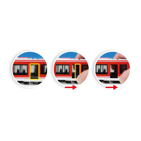 Rappa Kovová tramvaj červená na zpětný chod s otevíracími dveřmi 20 cm ~ 3