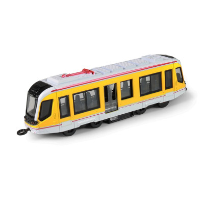 Rappa Kovová tramvaj žlutá na zpětný chod s otevíracími dveřmi 20 cm