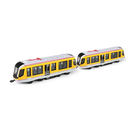 Rappa Kovová tramvaj žlutá na zpětný chod s otevíracími dveřmi 20 cm ~ 4